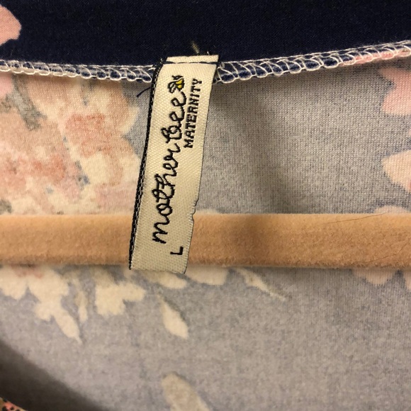 Navy blue floral maternity dress - Picture 4 of 5